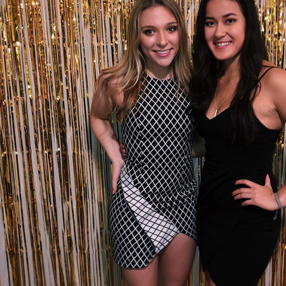 Black and White Asymmetrical Dress